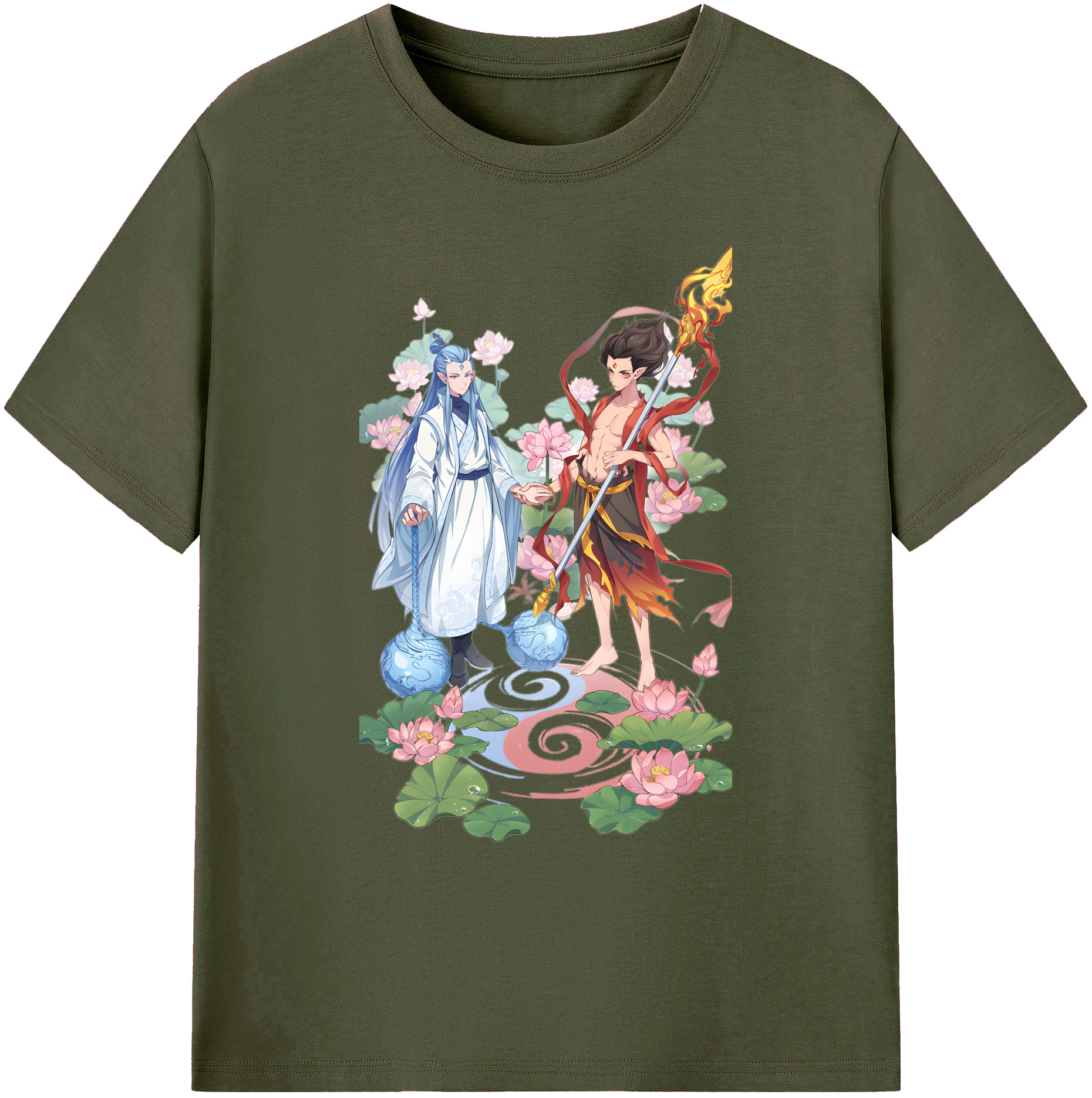 （画像用） Ne Zha 2 ナタ 魔童の大暴れ 綿100％ メンズ半袖Tシャツ｜肌触りやわらか＆通気性